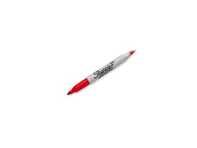 Sharpie Permanent Markers, Twin Tip, Red, 12/Pack (32002)