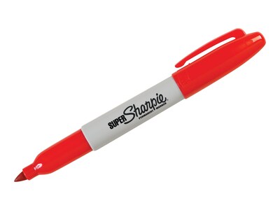 Sharpie Super Permanent Marker, Fine Tip, Red, Dozen (33002)