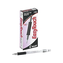 Pilot EasyTouch Ballpoint Pens, Fine Point, Black Ink, Dozen (32001)