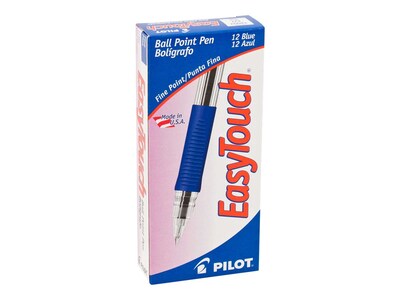 Pilot EasyTouch Ballpoint Pens, Fine Point, Blue Ink, Dozen (32002)