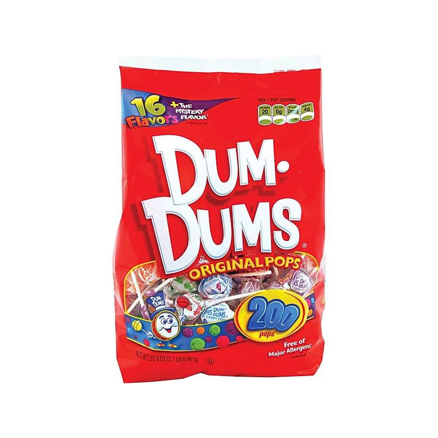Dum Dums Lollipops, Assorted Flavors, 33.9 oz., 200 Pieces (SPN71)