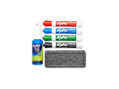 EXPO Dry-Erase Starter Kit, Low Odor, Chisel-Tip, Assorted Colors (80653)