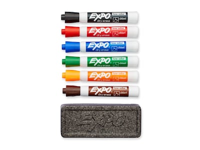 Expo Low Odor Dry-Erase Marker and Organizer Kit, Broad Chisel Tip, Assorted Colors (80556)