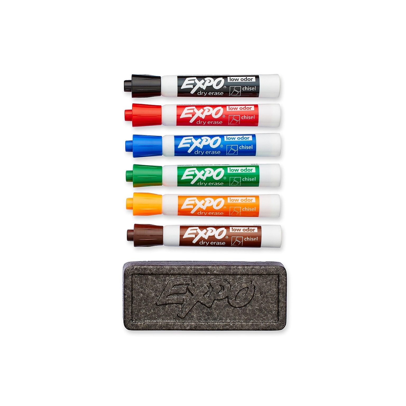 Expo Low Odor Dry-Erase Marker and Organizer Kit, Broad Chisel Tip, Assorted Colors (80556)