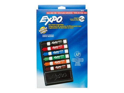 Expo Low Odor Dry-Erase Marker and Organizer Kit, Broad Chisel Tip, Assorted Colors (80556)