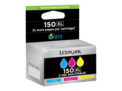 Lexmark 150XL Color Combination Ink Cartridge, High Yield, 3/Pack (14N1807)