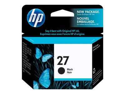 HP 27 Black Standard Yield Ink Cartridge, print up to 280 pages