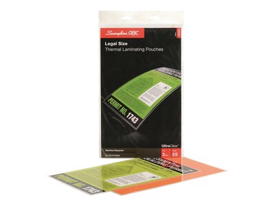 GBC UltraClear Thermal Laminating Pouches, Legal Size, 3 Mil, 25/Pack (3200578)