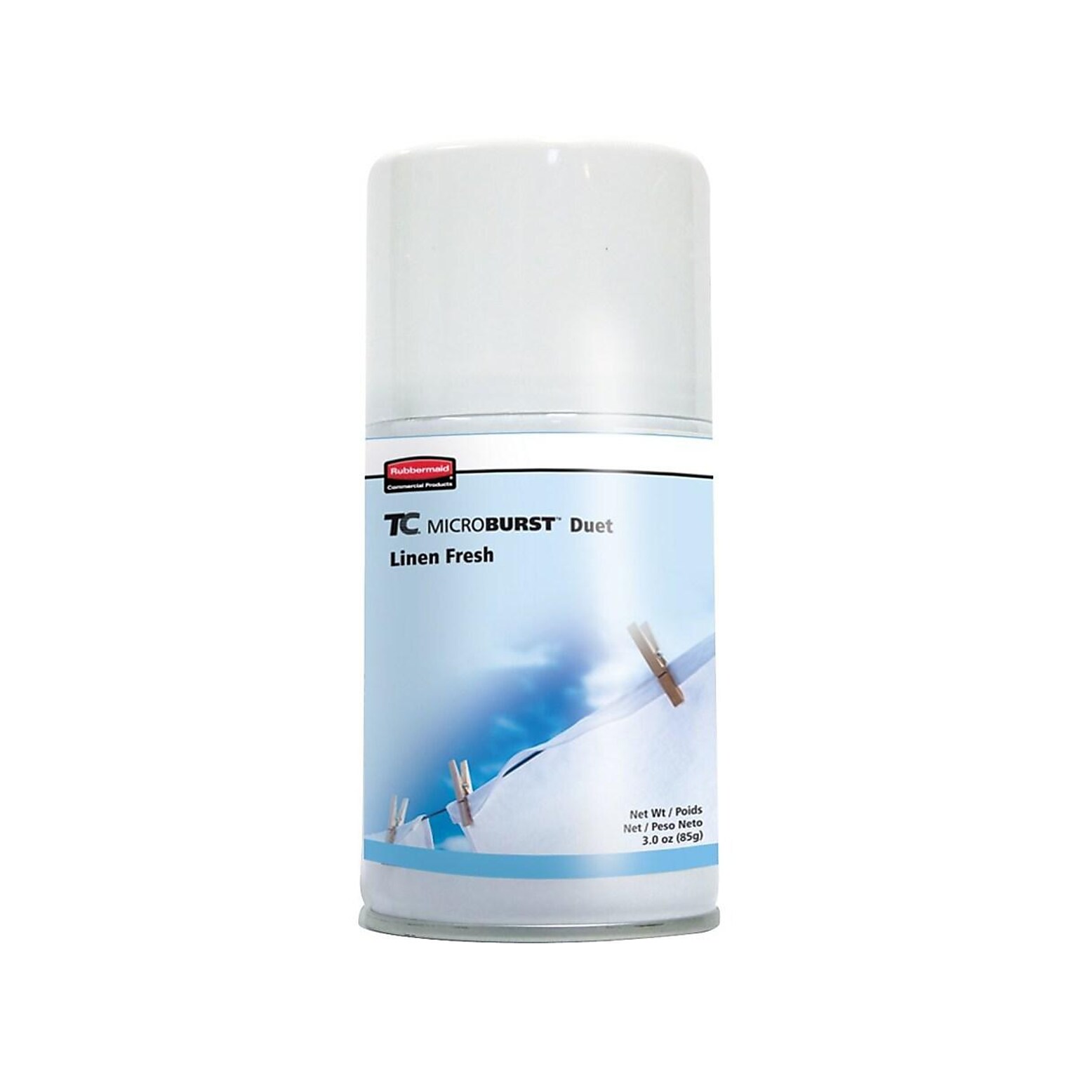 Rubbermaid Microburst 9000 Aerosol Refill, Fresh Linen, 4/Carton (RCP4012441)