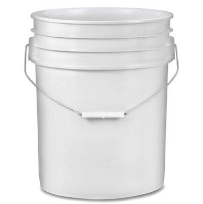 Plastic Pail, Open Head, 5 Gallon, White, 1/Each (HAZ1076)