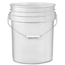 Plastic Pail, Open Head, 5 Gallon, White, 1/Each (HAZ1076)