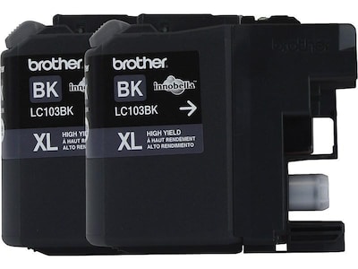 Brother LC1032PKS Black High Yield Ink Cartridge, 2/Pack