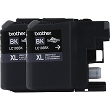 Brother LC1032PKS Black High Yield Ink Cartridge, 2/Pack