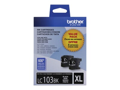 Brother LC1032PKS Black High Yield Ink Cartridge, 2/Pack