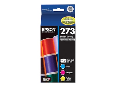 Epson 273 Photo Black/Color Ink Cartridges, Standard, 4/Pack (T273520-S)