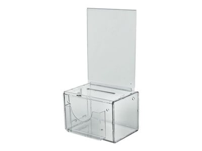 Azar Locking Plastic Suggestion Box, Clear (206388)