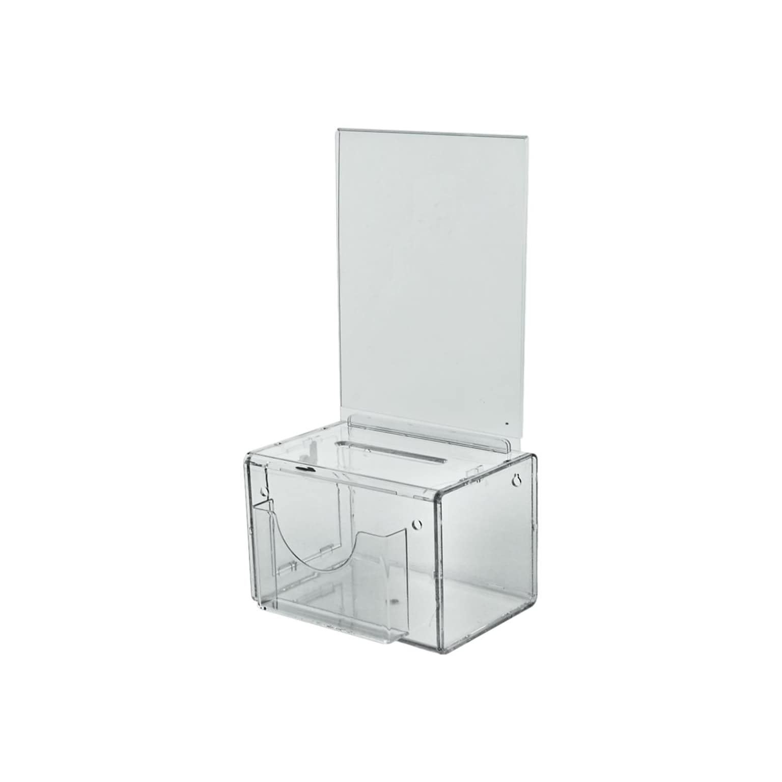 Azar Locking Plastic Suggestion Box, Clear (206388)