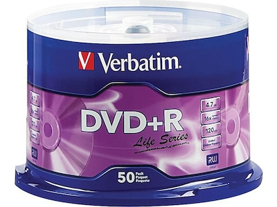 Verbatim Life Series 97174 16x DVD+R, Silver, 50/Pack