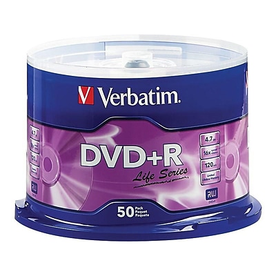 Verbatim Life Series 97174 16x DVD+R, Silver, 50/Pack