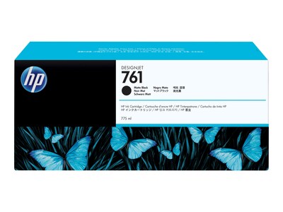 HP 761 Black Matte High-Yield Ink Cartridge (CM997A)