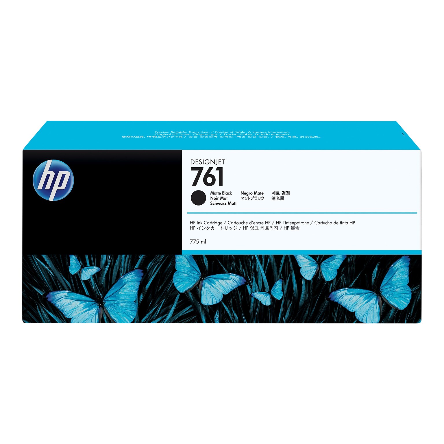 HP 761 Black Matte High-Yield Ink Cartridge (CM997A)