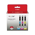 Canon 251 Cyan/Magenta/Yellow Ink Cartridge, 3/Pack (6514B009)