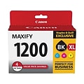 Canon 1200XL Black High Yield/Cyan, Magenta, Yellow Standard Ink Cartridge, 4/Pack (9183B005)