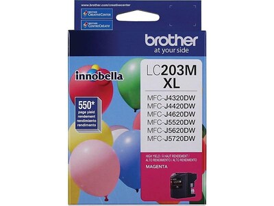 Brother LC203 Black, Cyan, Magenta, Yellow High Yield Ink, 4/Pack