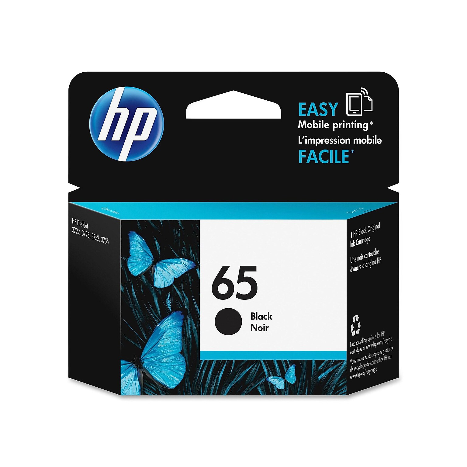 HP 65 Black Standard Yield Ink Cartridge   (N9K02AN#140)