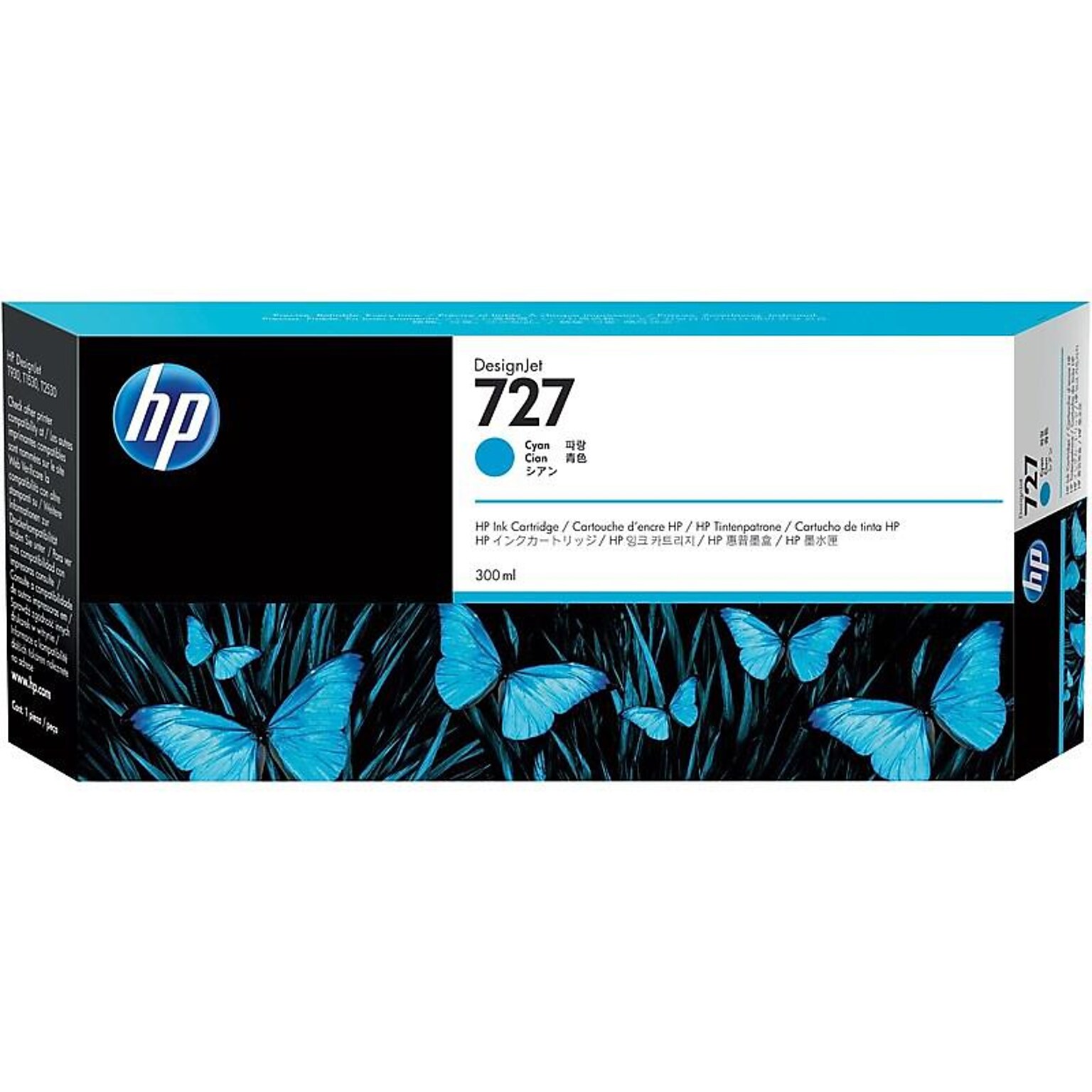 HP 727 Cyan High Yield Ink Cartridge (F9J76A)