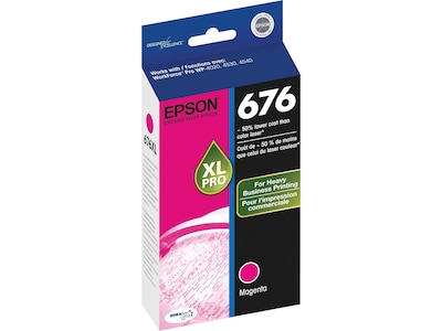 Epson T676XL Black, Cyan, Magenta, Yellow High Yield Ink Cartridges, 4/Pack