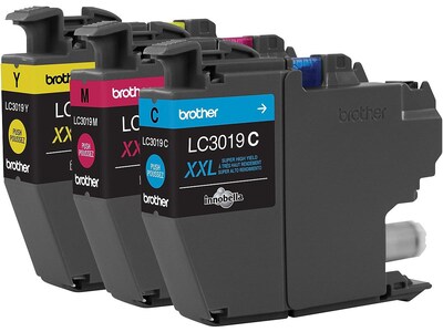 Brother LC30193PKS Cyan/Magenta/Yellow Extra High Yield Ink Cartridge, 3/Pack