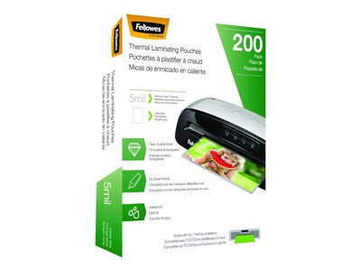 Fellowes Thermal Laminating Pouches, Letter Size, 5 Mil, 200/Pack (5743601)