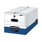 Bankers Box Liberty Heavy-Duty Corrugated File Storage Boxes, Letter Size, White/Blue, 4/Carton (0001103)