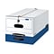 Bankers Box Liberty Heavy-Duty Corrugated File Storage Boxes, Letter Size, White/Blue, 4/Carton (000