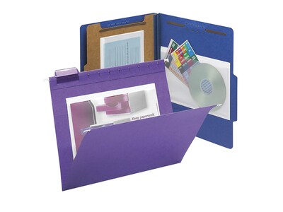 Smead Self-Adhesive Poly Pockets, 5" x 8.75", Clear, 100/Box (68185)