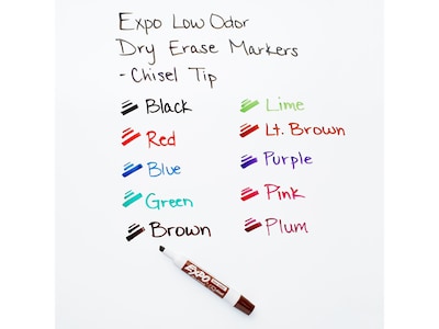   Basics 12-Pack Low-Odor Chisel Tip Dry Erase White  Board Markers - Black : Office Products