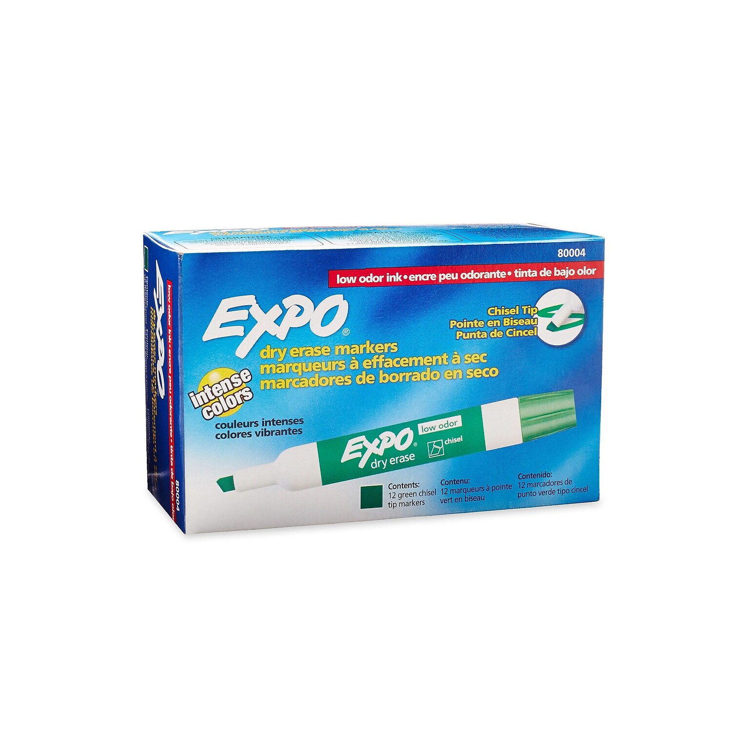 Expo Tank Dry Erase Markers, Chisel Tip, Green, 12/Pack (80004)