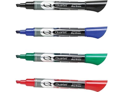 2pk Premium Glass Board Dry Erase Marker, Broad Bullet Tip, Assorted Colors, 4/Pack