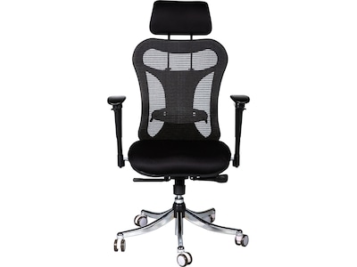 MooreCo Ergo Mesh Back Fabric Executive Chair, Black (34434)