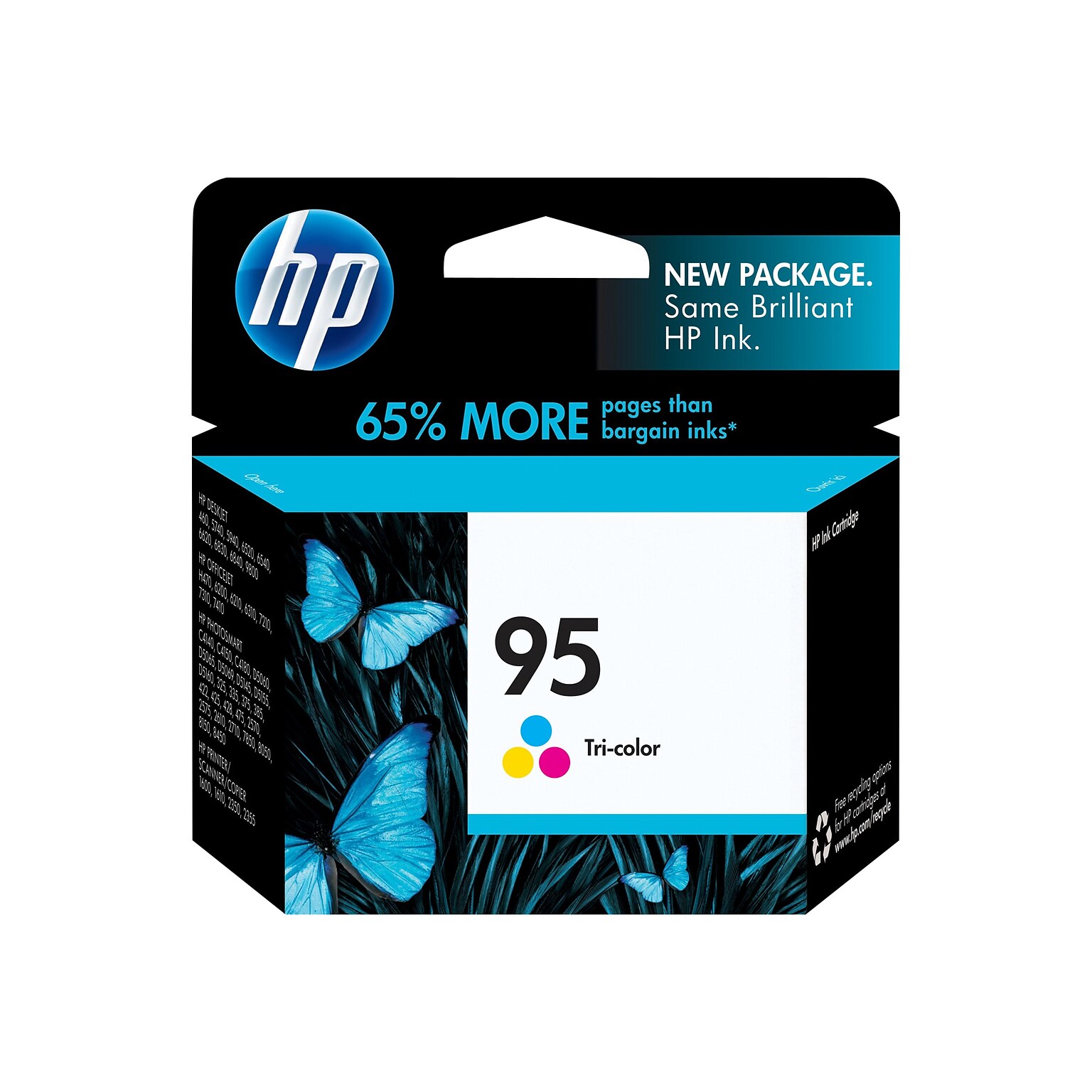 HP 95 Tri-Color Standard Yield Ink Cartridge, Prints Up to 330 Pages (C8766WN#140)