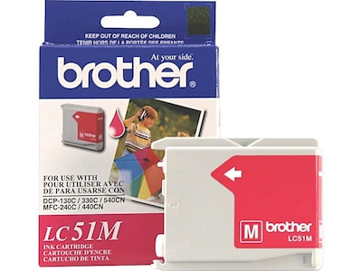 Brother LC51 Black, Cyan, Magenta, Yellow Standard Ink, 4/Pack