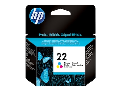 HP 22 Tri-Color Standard Yield Ink Cartridge, Print Up to 165 Pages (C9352AN#140)