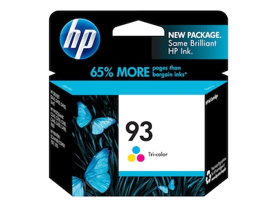 HP 93 Tri-Color Standard Yield Ink Cartridge, Prints Up to 220 Pages (C9361WN#140)