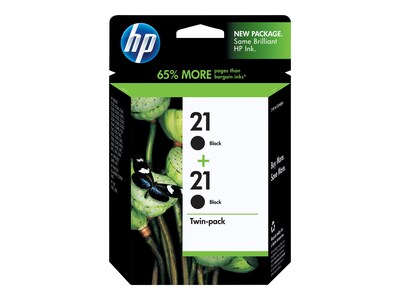 HP 21 Black Standard Yield Ink Cartridge, 2/Pack (C9508FN#140)