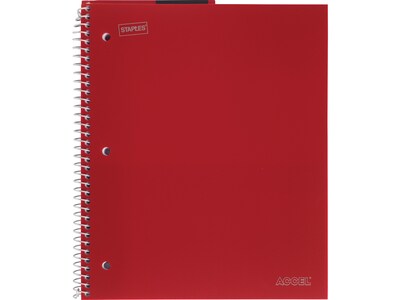 Staples Premium 1-Subject Notebook, 8.5" x 11", Graph Ruled, 100 Sheets, Assorted Colors (25855M)