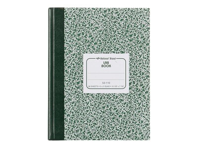 National Brand Laboratory 1-Subject Computation Notebooks, 7.88 x 10.13, Quad, 96 Sheets, Green (5