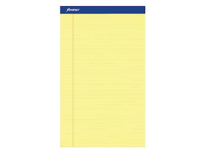 Ampad Notepads, 8.5 x 14, Wide Ruled, Canary, 50 Sheets/Pad, 12 Pads/Pack (TOP 20-230)