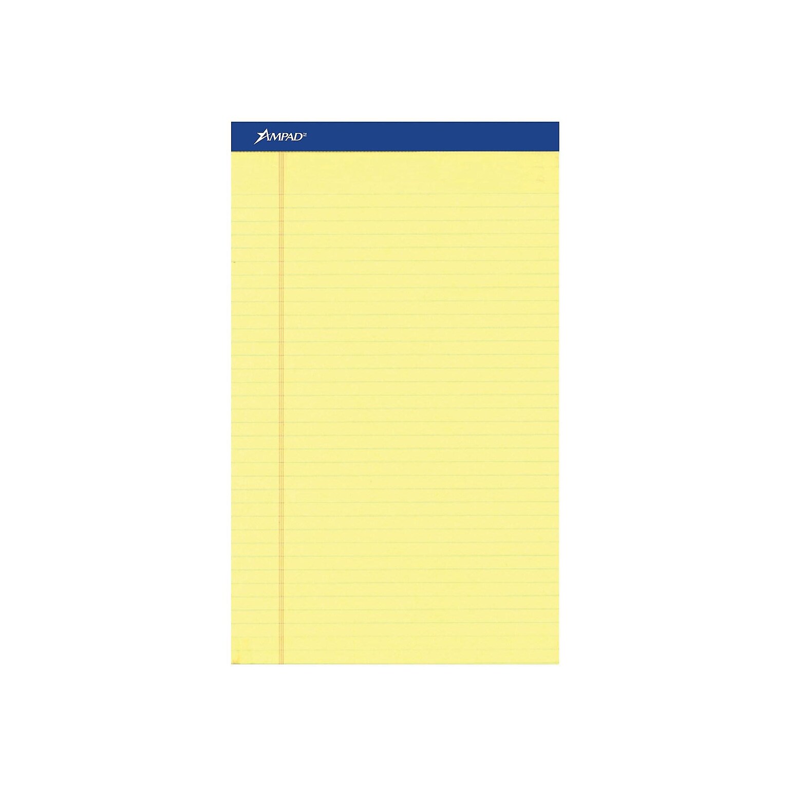 Ampad Notepads, 8.5 x 14, Wide Ruled, Canary, 50 Sheets/Pad, 12 Pads/Pack (TOP 20-230)