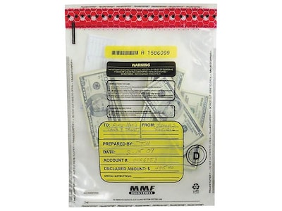 MMF Industries FRAUDSTOPPER Deposit Bags, Clear, 100/Box (2362010N20)